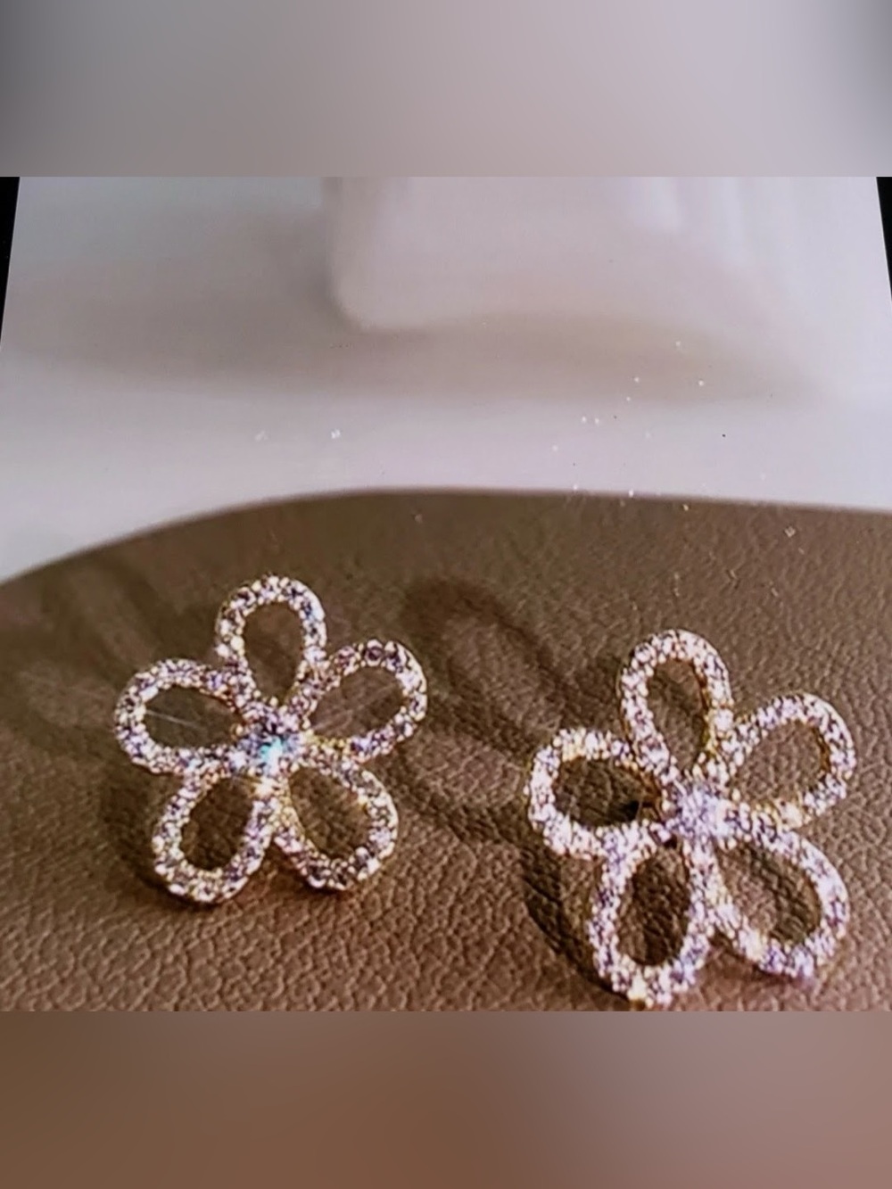 Beginning Boutique Rose Gold Floral Crystal Stud Earrings